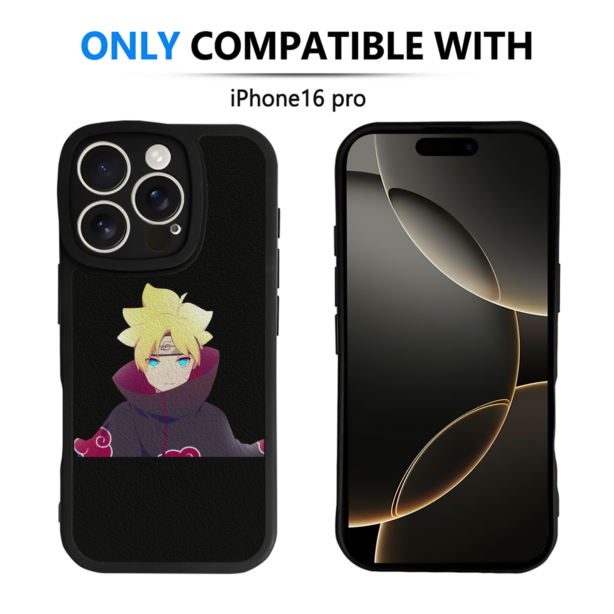 （画像用） NARUTO -ナルト- うずまき ボルト Uzumaki Boruto 【iPhone 16シリーズ対応】シリコンスマホケース（レザー調） 材質：シリコン